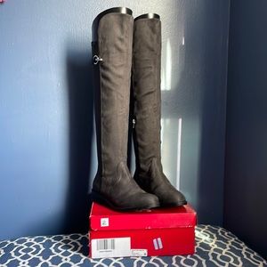 Rebel by Zigi Over the knee boot Grey microsuede Size 9 New Never Worn With Box